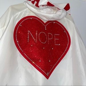 3NY Rare Streetwear Red Rhinestone Rain Jacket